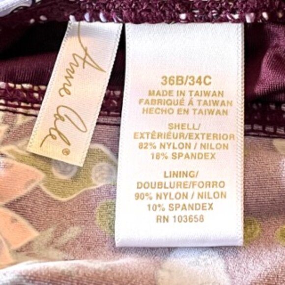 Anne Cole NWT In Full Bloom Underwire Front Twist Shirred Tankini Top 36B/34C - Picture 12 of 15